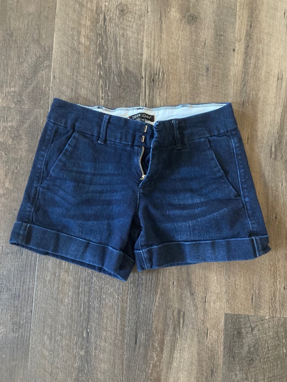 Dear John Dark Wash Cuffed Jean Shorts - Size 26